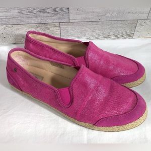 UGG Australia Danalia Pink Glimmer Espadrille Flats Shoes Women’s Size 6